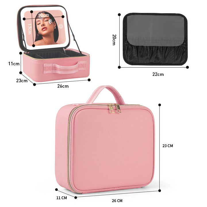 Reveah Beauty Case Travel Makeup Organizer with LED Mirror